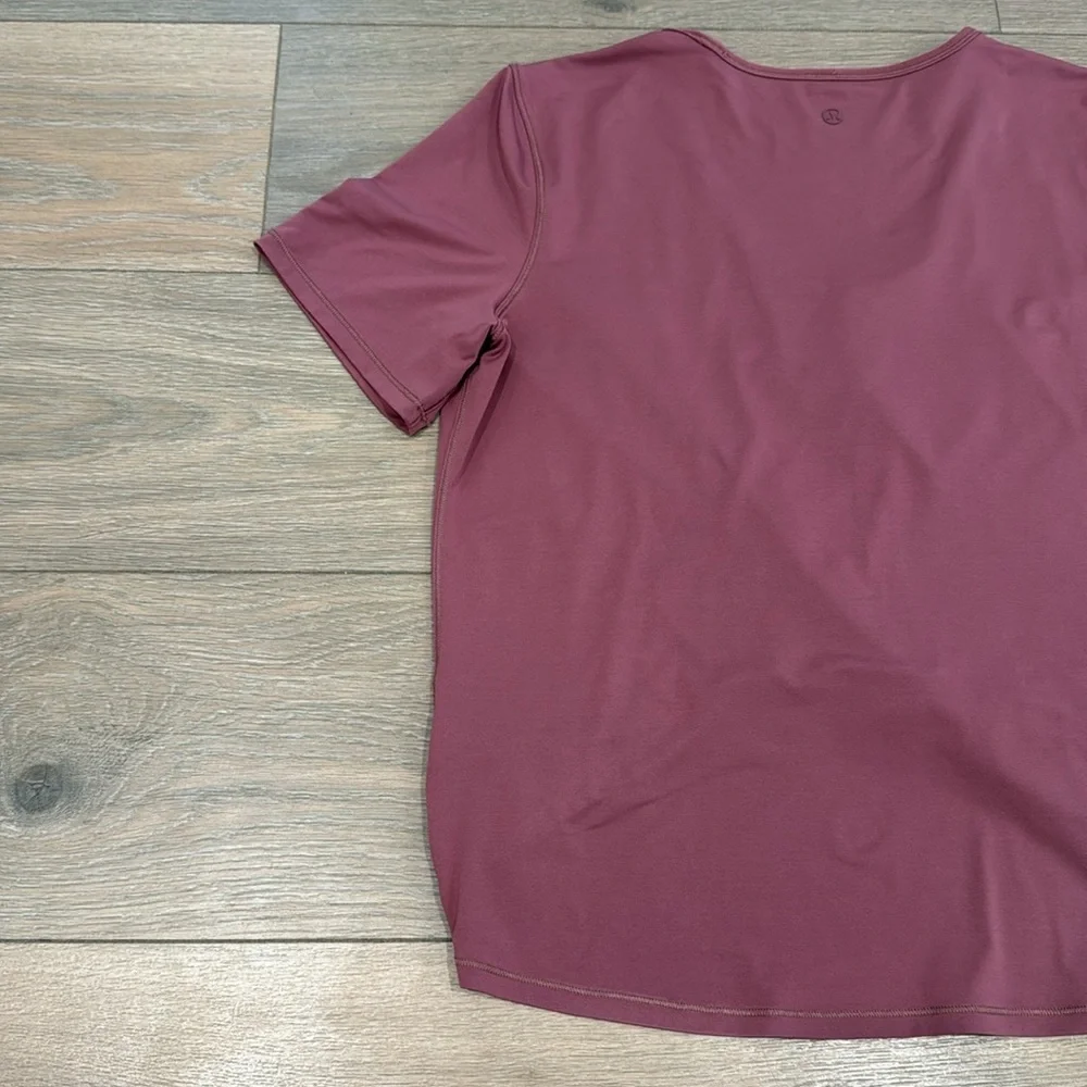 LULULEMON Plumful Do The‎ Daily Short Sleeve Silverescent Active Top Shirt Sz 12